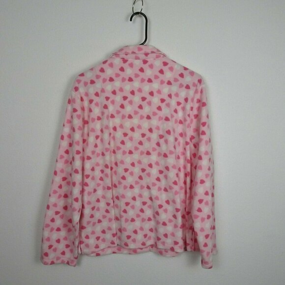 💰3/$25 Charter Club Women's Pajama Top Fleece Pink Heart Pastel Valentine XL - Picture 4 of 10